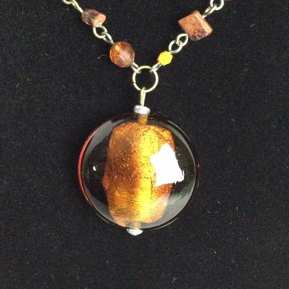 Art Glass Pendant Necklace - Picture 1 of 4